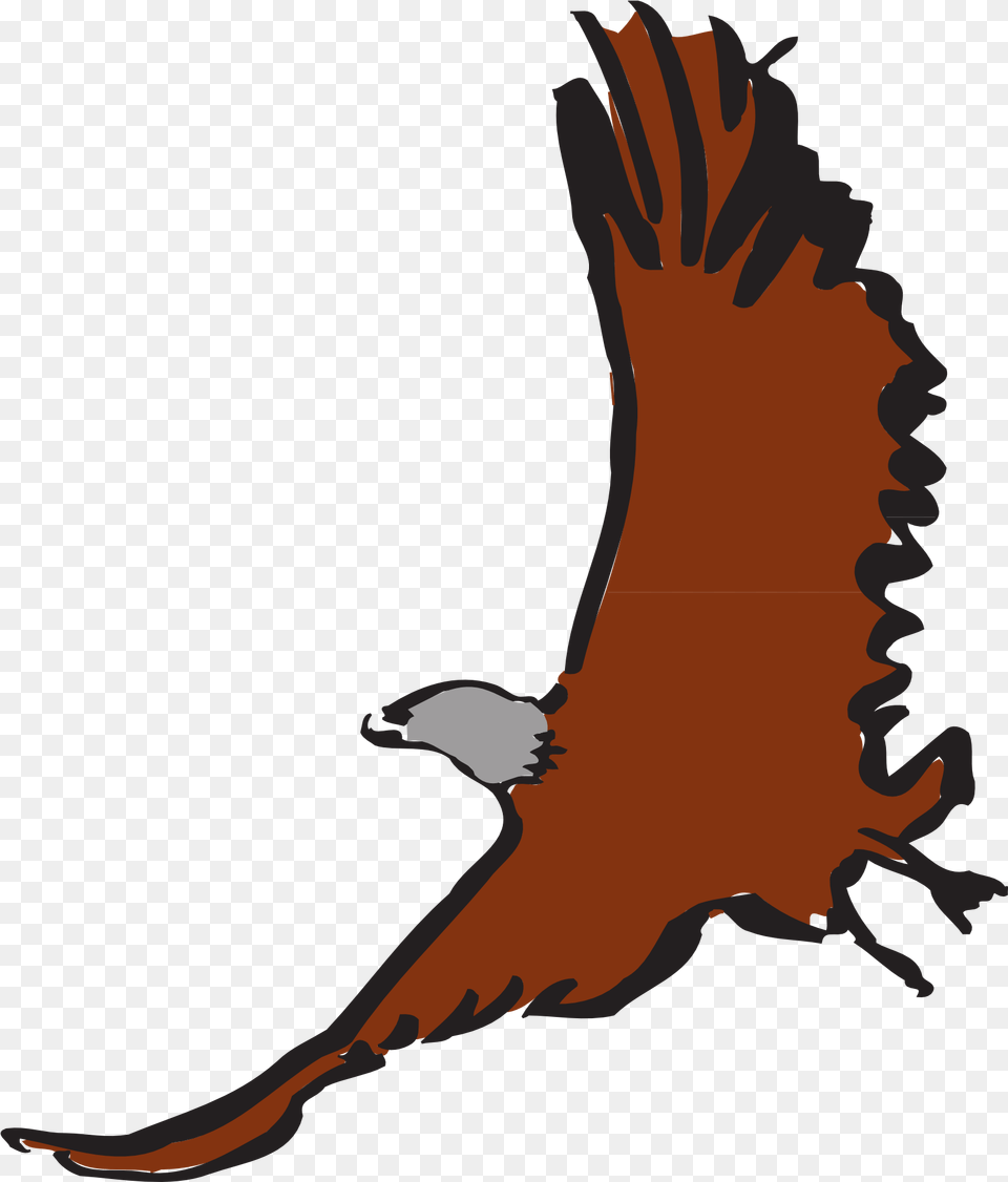 Eagle Flying With Soaring Wings Vector Drawing Clip Art, Animal, Bird, Mountain, Nature Png