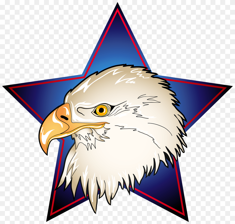 Eagle Head In Blue Star Clip Art Image Clip Art Eagle, Animal, Beak, Bird, Symbol Free Transparent Png