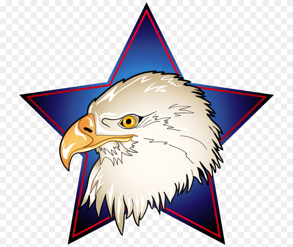 Eagle Head In Blue Star Image, Animal, Beak, Bird, Symbol Png