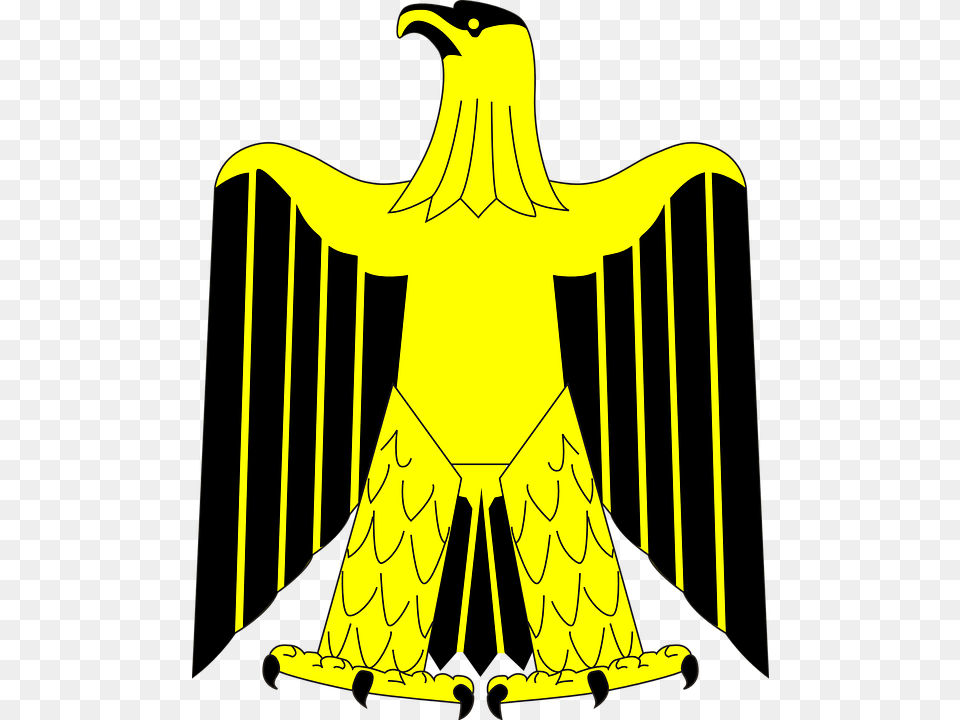 Eagle Heraldic Animal Gold Black Pride Power Iraq Coat Of Arms, Adult, Female, Person, Woman Free Png