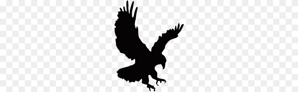 Eagle Landing Right Clip Art, Silhouette, Stencil, Animal, Bird Png Image