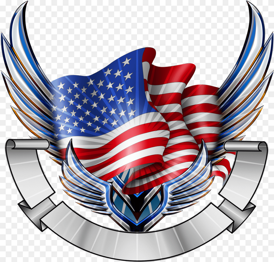Eagle Logo With Flag, American Flag, Emblem, Symbol Free Png Download