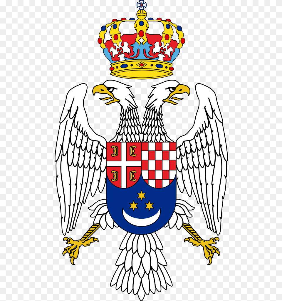 Eagle Of The Kingdom Of Yugoslavia Coat Of Arms, Emblem, Symbol, Animal, Bird Png