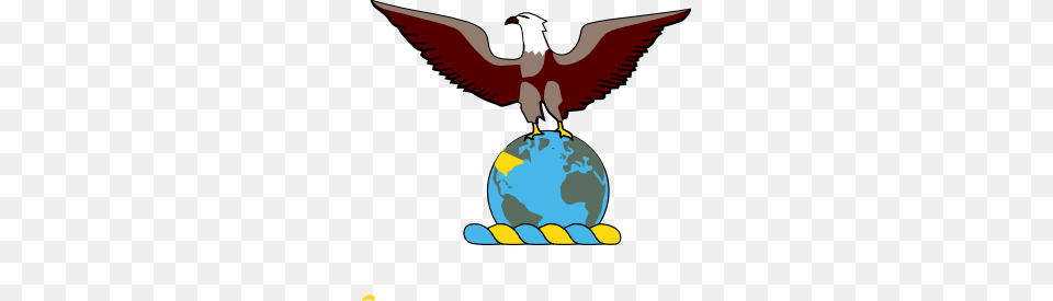 Eagle Over Globe Clip Art, Astronomy, Outer Space, Animal, Bird Free Png