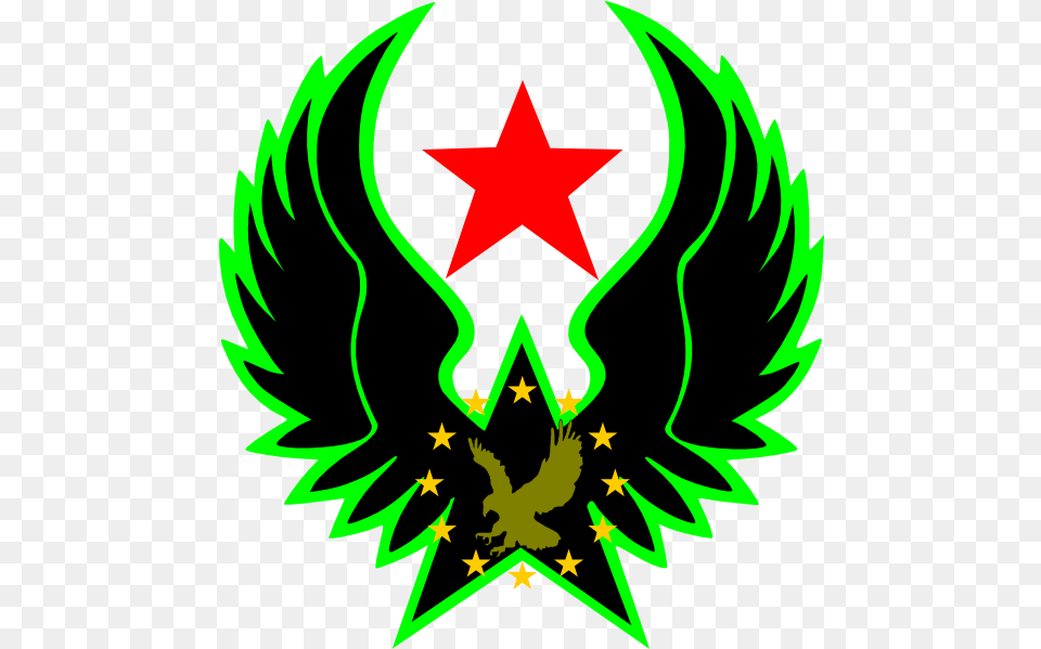Eagle Star Hero Clip Art Star Wing Transparent Red Star With Wings, Star Symbol, Symbol, Emblem, Dynamite Png Image
