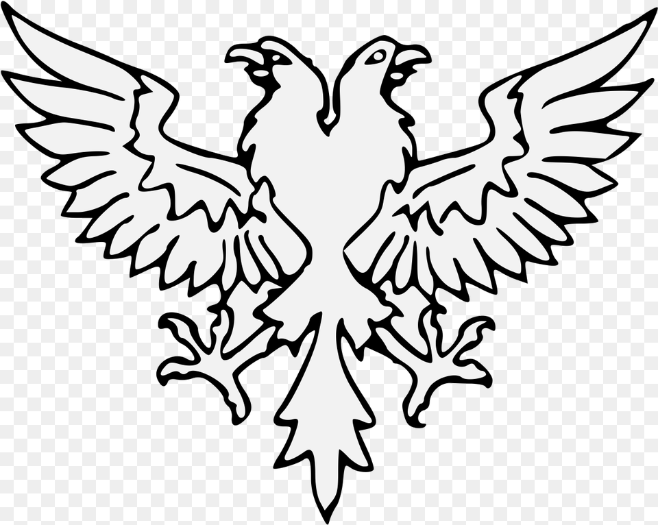 Eagle Traceable Heraldic Art Rising Eagle Svg Clipart, Stencil, Emblem, Symbol Png
