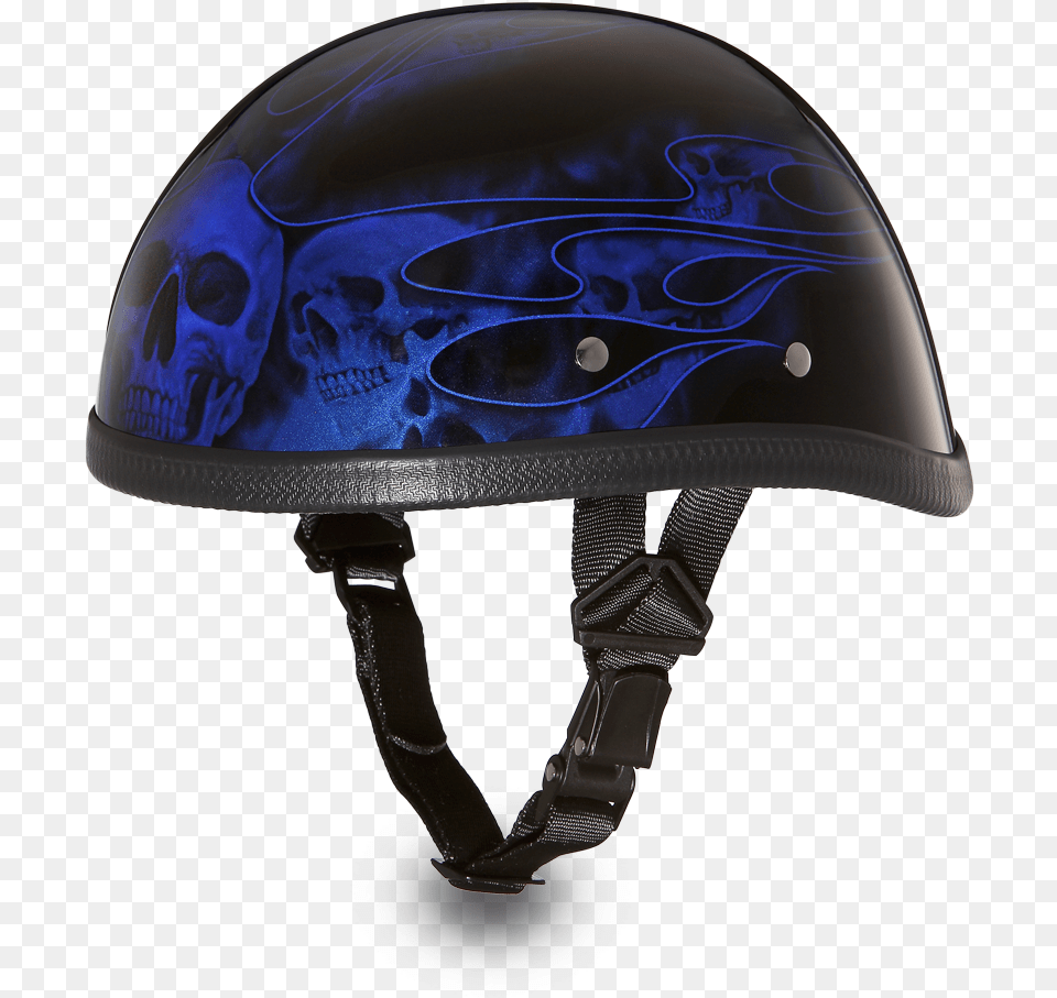 Eagle W Skull Flames Blue Daytona Helmets Motorcycle Helmet, Clothing, Crash Helmet, Hardhat Free Transparent Png