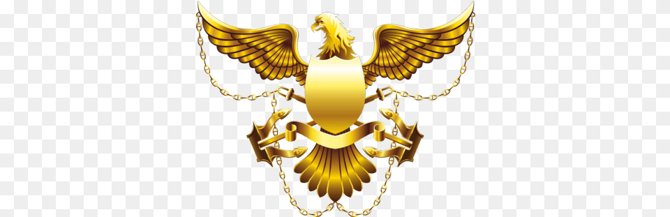 Eagle Wings Vector Gold Shield Gold Vector, Chandelier, Lamp, Emblem, Symbol Png Image