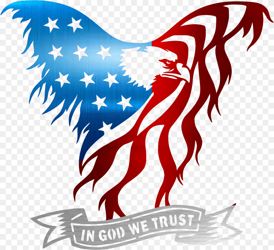 Eagle With American Flag In God We Trust, Adult, Female, Person, Woman Png