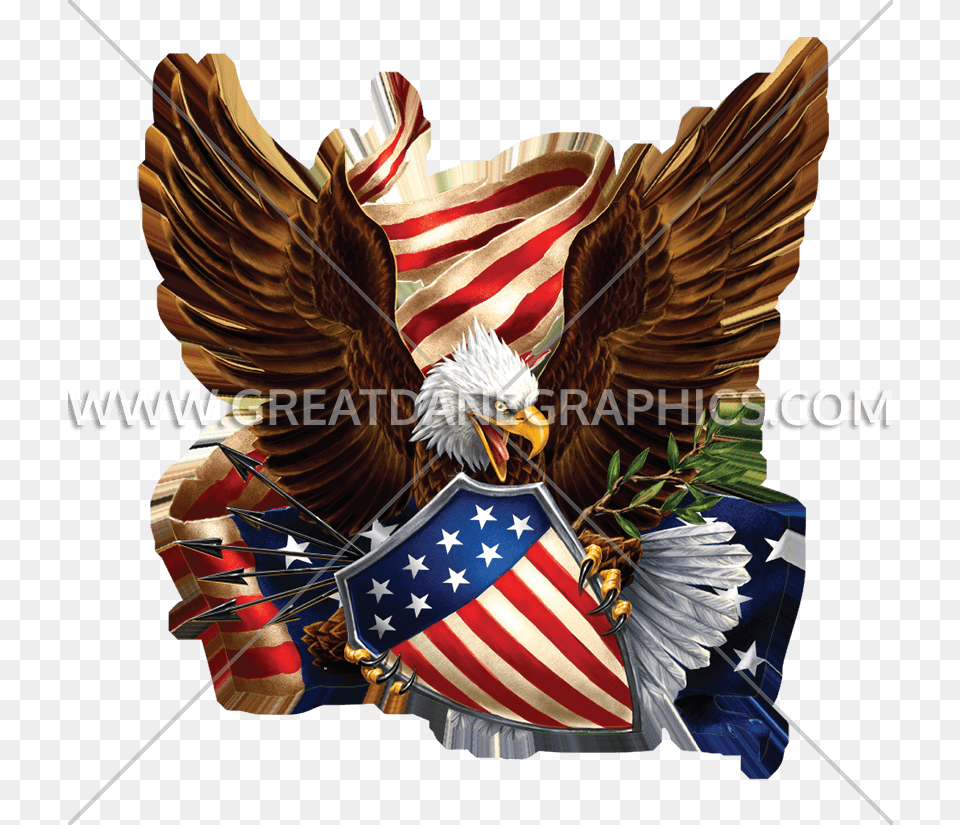 Eagle With Us Shield, Flag, Animal, Bird, American Flag Free Transparent Png