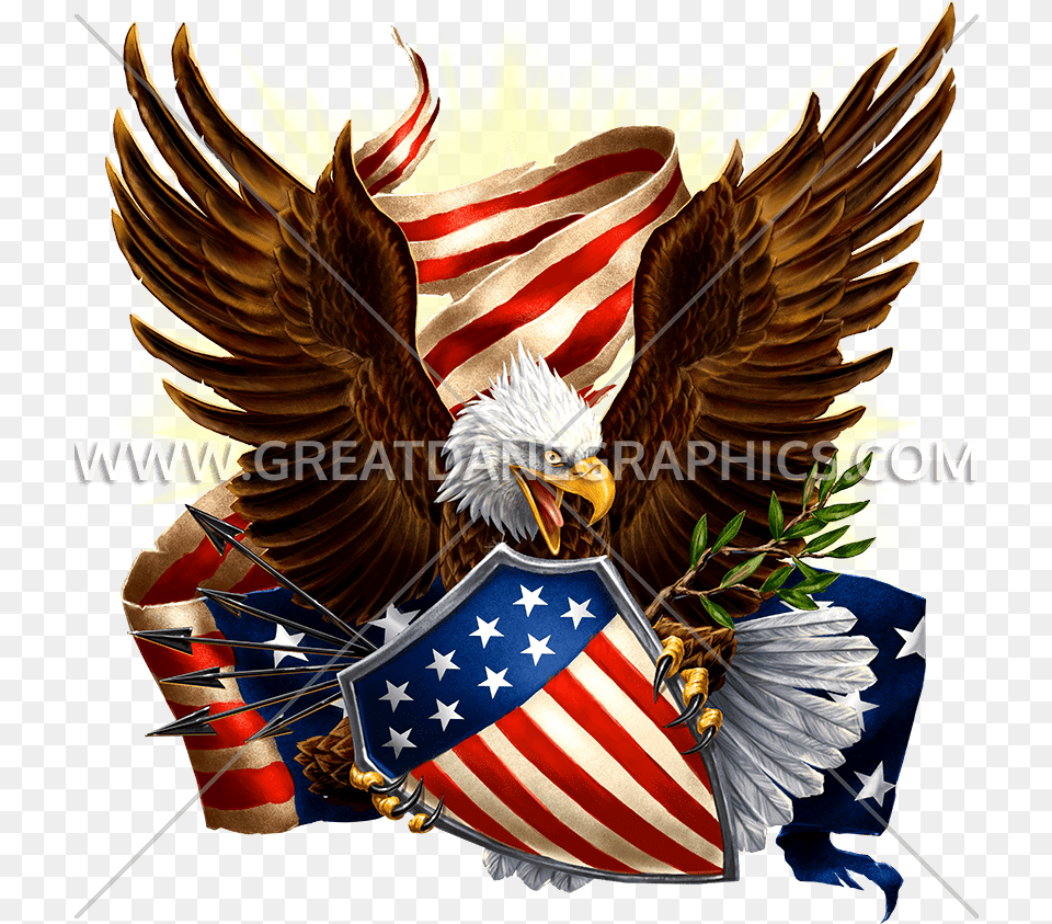 Eagle With Us Shield, American Flag, Flag, Emblem, Symbol Free Png