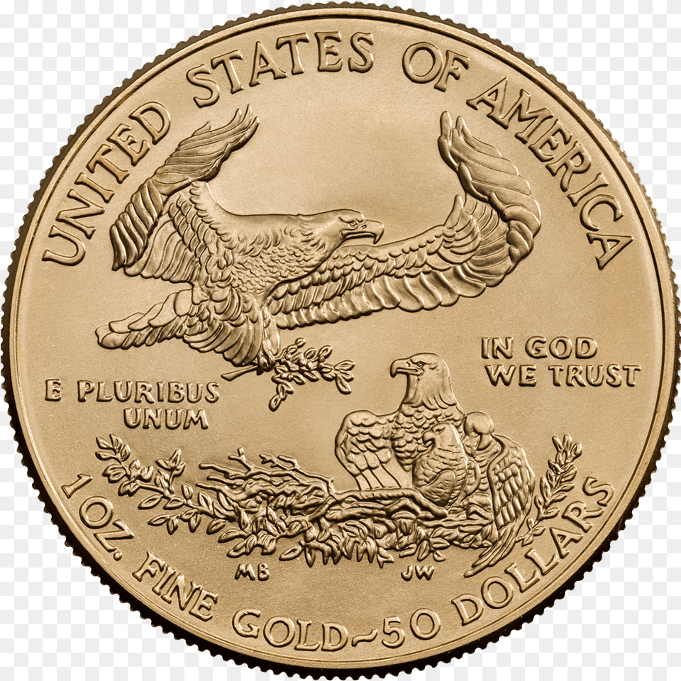 Eagles American Eagle Many Types Of Currency Gold 1 10oz American Eagle Coin, Animal, Bird, Money, Head Free Png