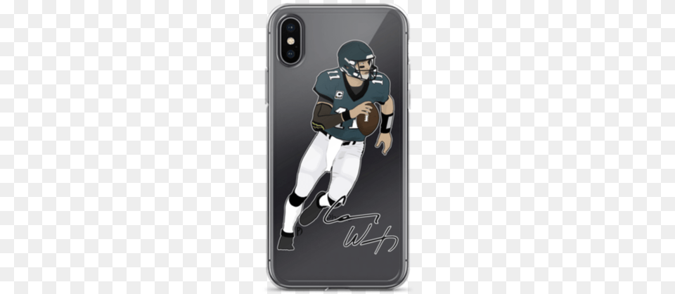 Eagles Qb Carson Wentz Iphone, Helmet, Person, American Football, Playing American Football Free Png Download