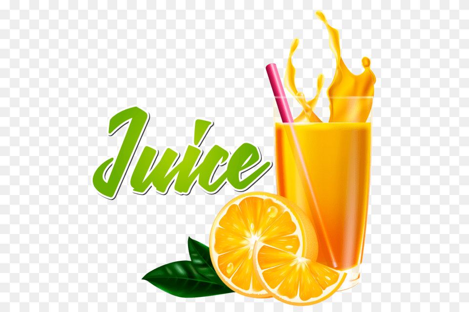 Ealistic Vaso De Jugo De Naranja Con Frutas Y Splash Uice Naranja, Beverage, Juice, Orange Juice, Food Png