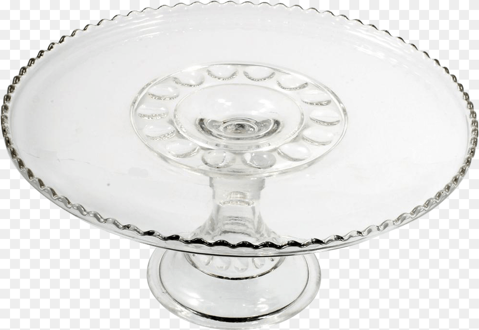 Eapg Antique Glass Cake Stand 1903 Carolina Mayflower Champagne Stemware, Plate, Furniture Png