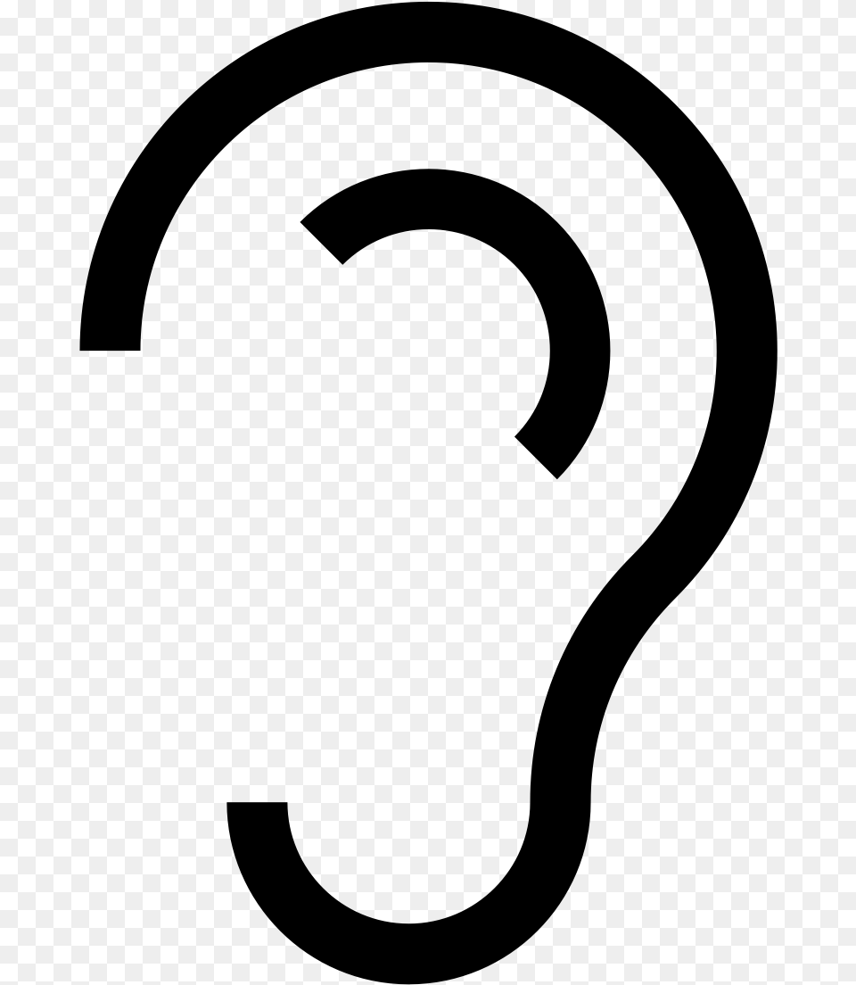 Ear Icon, Gray Free Transparent Png