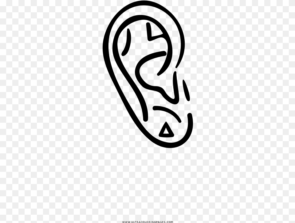 Ear Piercing Coloring, Gray Png