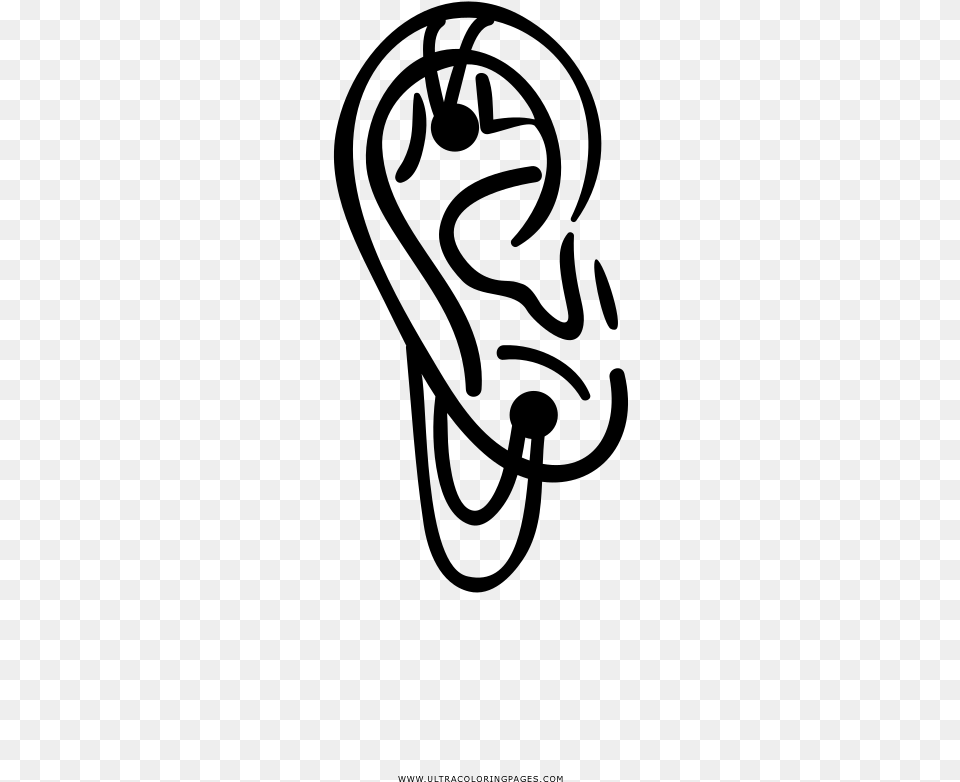 Ear Piercing Coloring, Gray Free Transparent Png