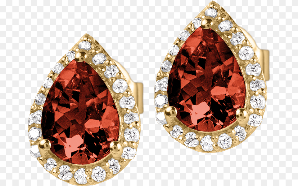 Ear Stud Sterling Silver Gold Plated With Garnet Solid, Accessories, Diamond, Earring, Gemstone Free Png