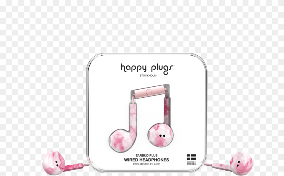 Earbud Plus Pink Marble Happy Plugs, Electronics, Headphones Png