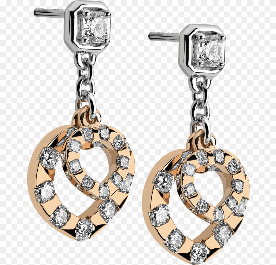 Earings Two Gold Earrings, Accessories, Diamond, Earring, Gemstone Free Png Download