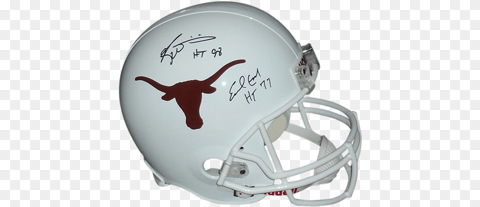 Earl Campbell And Ricky Williams Autographed Texas Texas Longhorns, American Football, Football, Football Helmet, Helmet Png