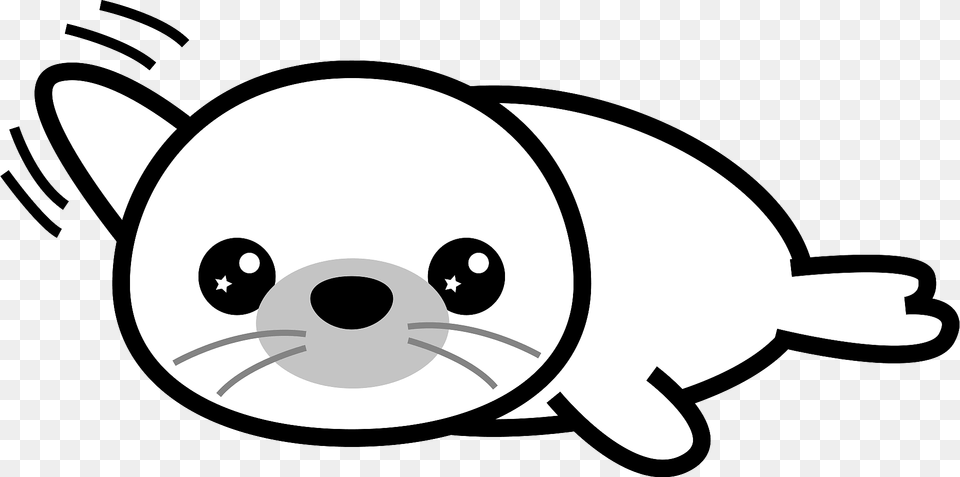 Earless Seal Animal Outline Clipart, Mammal, Smoke Pipe, Sea Life Free Png Download