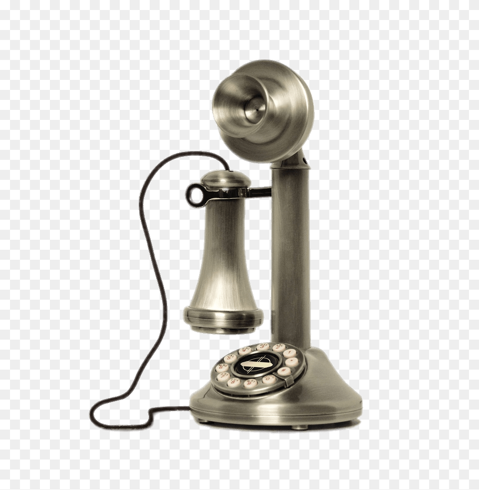Early 20th Century Vintage Phone Icon Silver, Electronics, Dial Telephone, Smoke Pipe Png Image