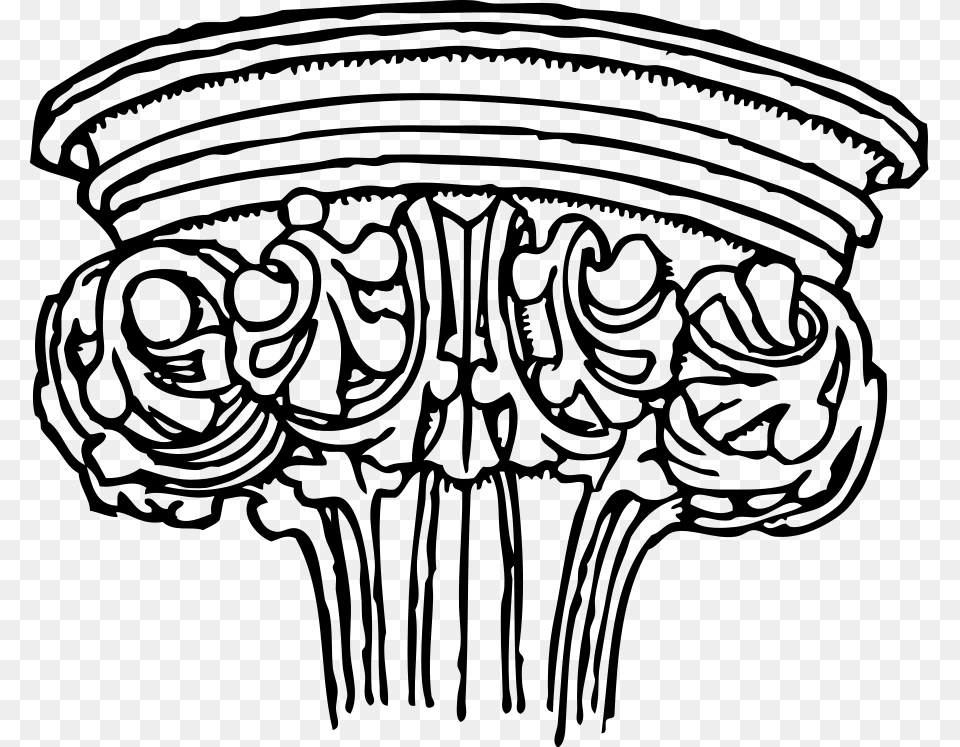 Early English Gothic Capital Svg Clip Arts Gothic Architecture, Gray Png