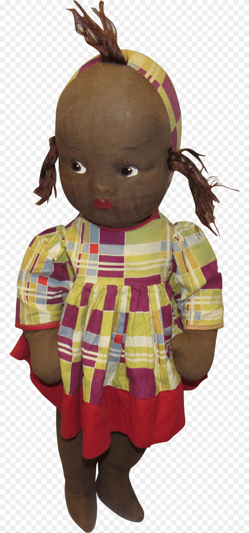 Early Large Black Cloth Folk Art Cloth Rag Doll With Doll, Toy, Baby, Person, Face Free Transparent Png