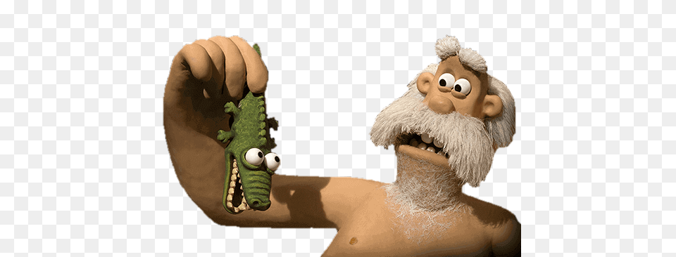 Early Man Bobnar Holding Baby Crocoldile, Head, Person Png