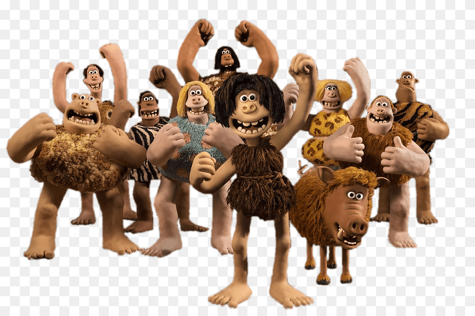 Early Man Tribe Cheering, Girl, Person, Female, Child Png Image
