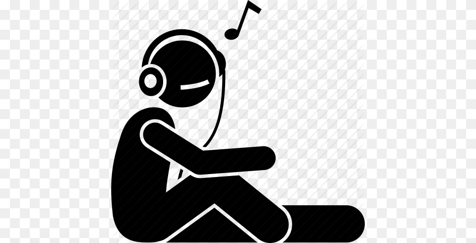 Earphone Headset Listening Man Music Song Icon, Architecture, Building, Kneeling, Person Png