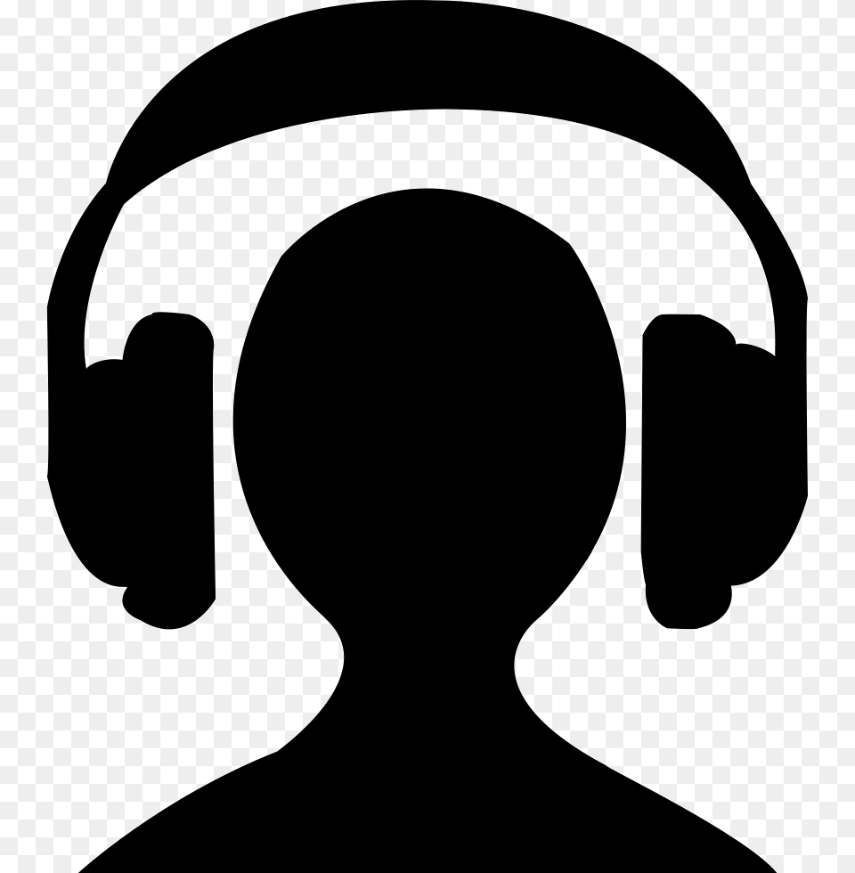 Earphone Without Ring Headphones, Silhouette, Stencil, Electronics Png