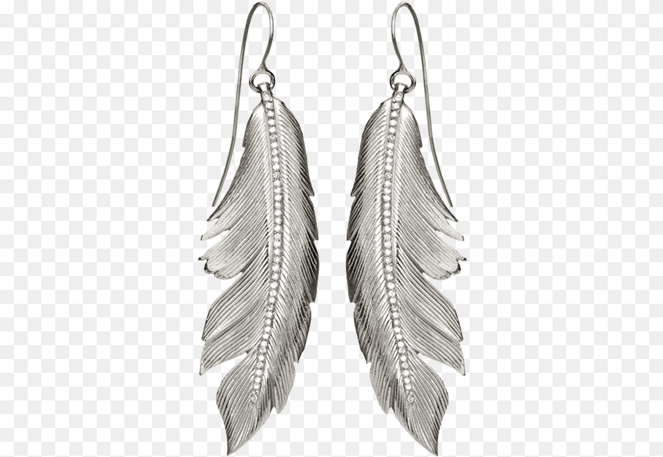 Earring Photo Background Feather Earring Hd, Accessories, Jewelry, Silver Free Png