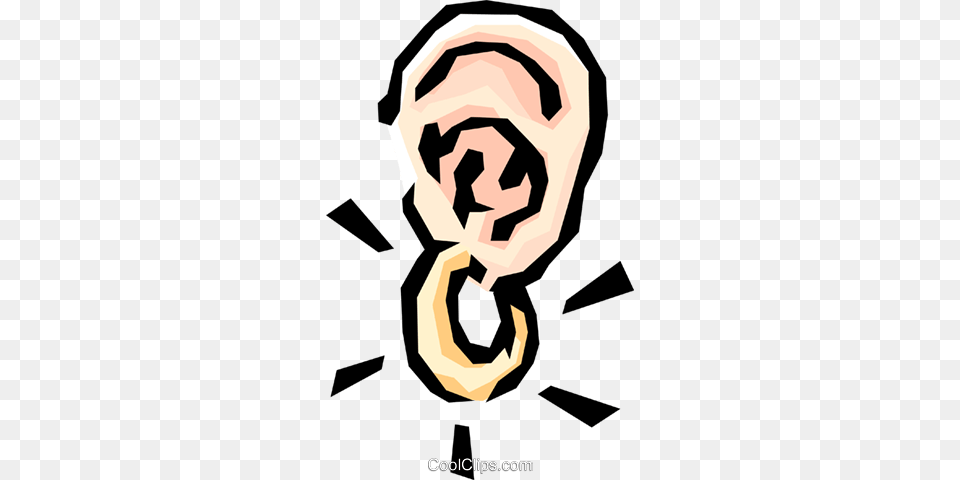 Earring Royalty Vector Clip Art Illustration, Body Part, Ear, Person Free Png