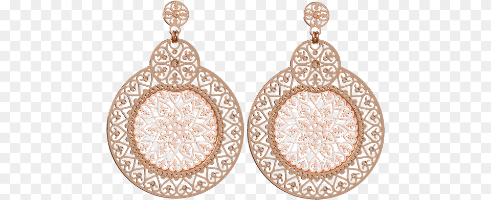 Earring Stud Round Nude Rose Gold Mirror, Accessories, Jewelry, Locket, Pendant Free Png
