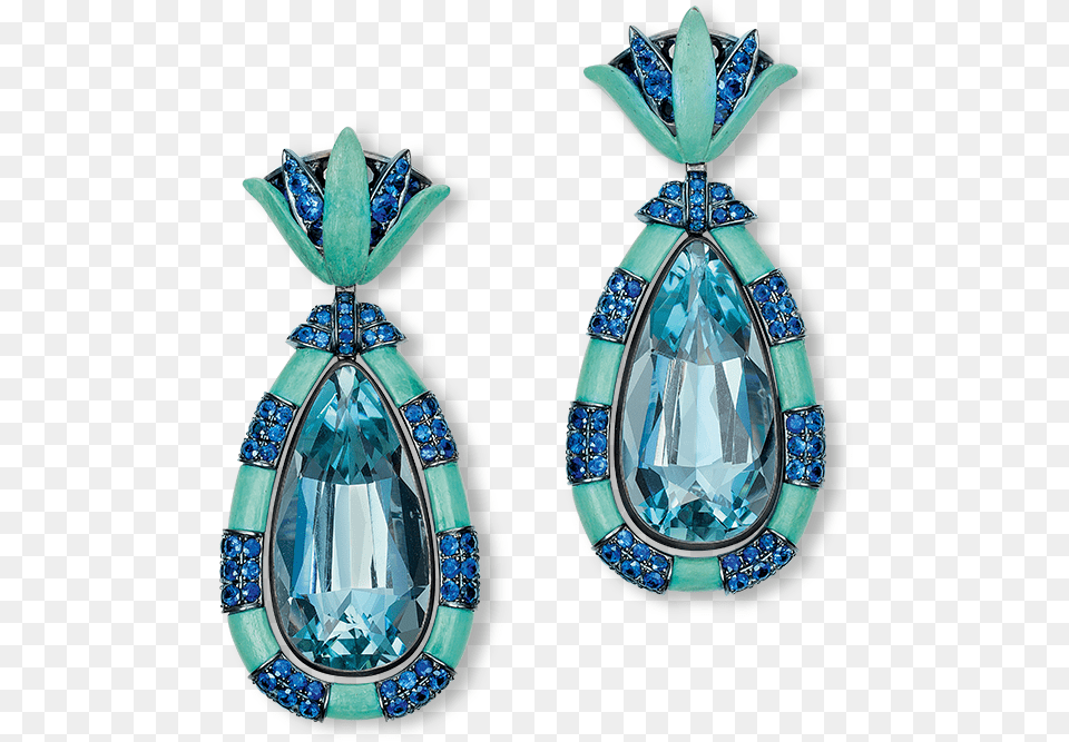 Earring With Aquamarines Diamond, Accessories, Jewelry, Gemstone, Necklace Free Png