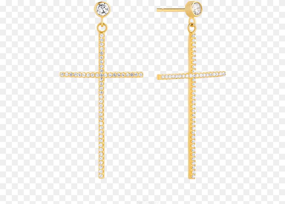 Earrings, Cross, Symbol, Accessories, Earring Png Image