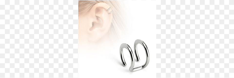 Earrings Cartilage Double Plain Clip On Fake Helix Ear Cuff, Accessories, Earring, Jewelry Free Png