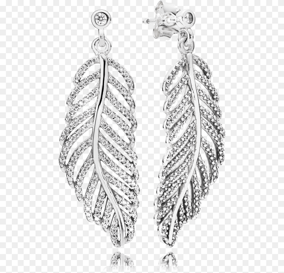 Earrings Drawing Feather Earring Pandora Feather Earrings, Accessories, Jewelry, Gemstone, Diamond Free Transparent Png