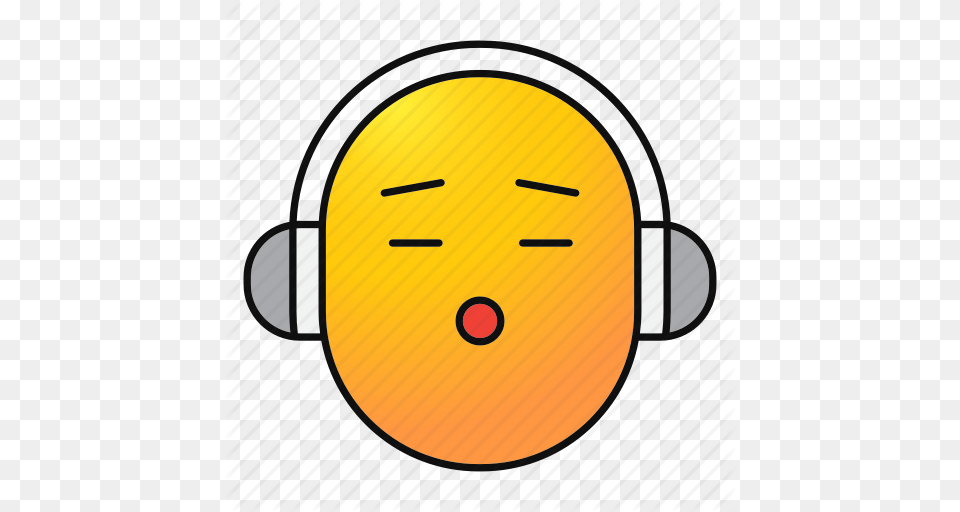 Earspeakers Emoji Emoticon Headphones Listen Music Smiley Icon, Electronics, Disk Free Png