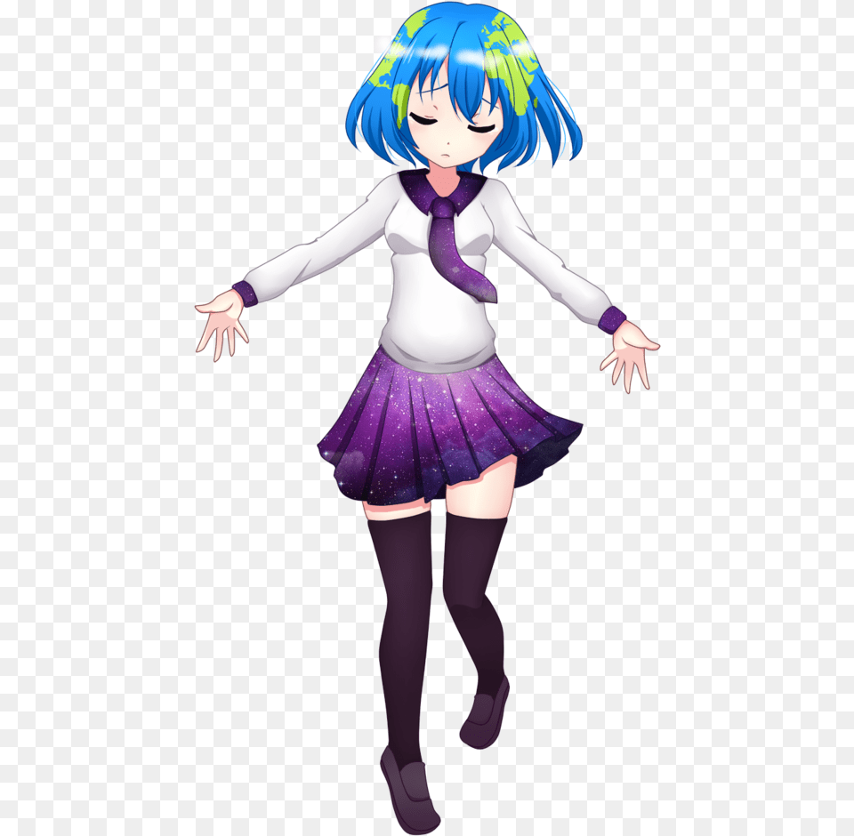 Earth Chan By Luzolu Earth, Book, Publication, Comics, Person Free Png
