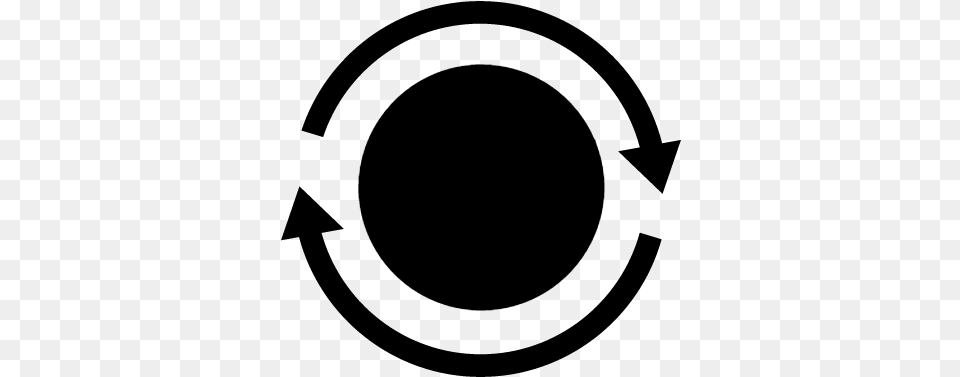 Earth Circle With Circular Arrows Vector Icon, Gray Png