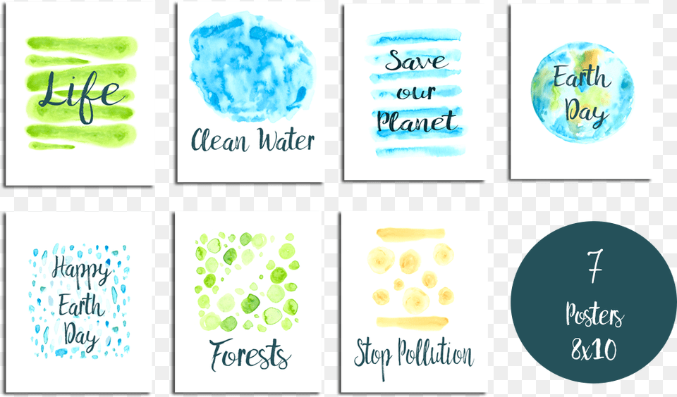 Earth Day Clip Art Set And Posters Example Image Graphic Design, Text Free Transparent Png