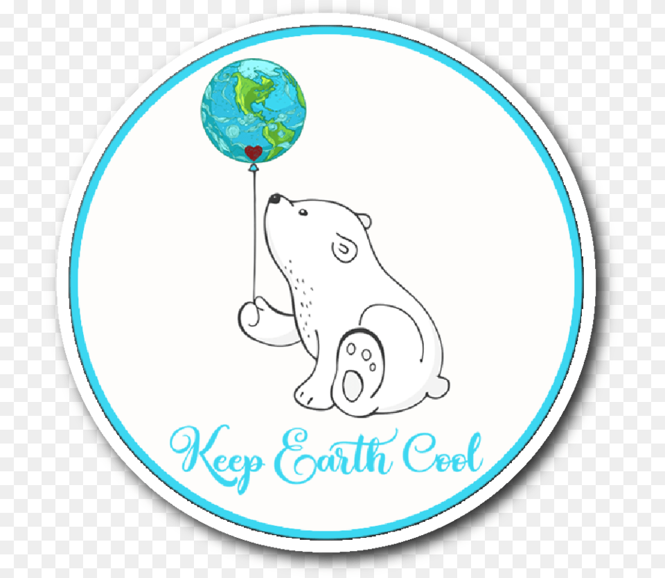 Earth Day Sticker Polar Bear Keep Earth Cool Illustration, Balloon, Animal, Mammal, Rat Free Transparent Png