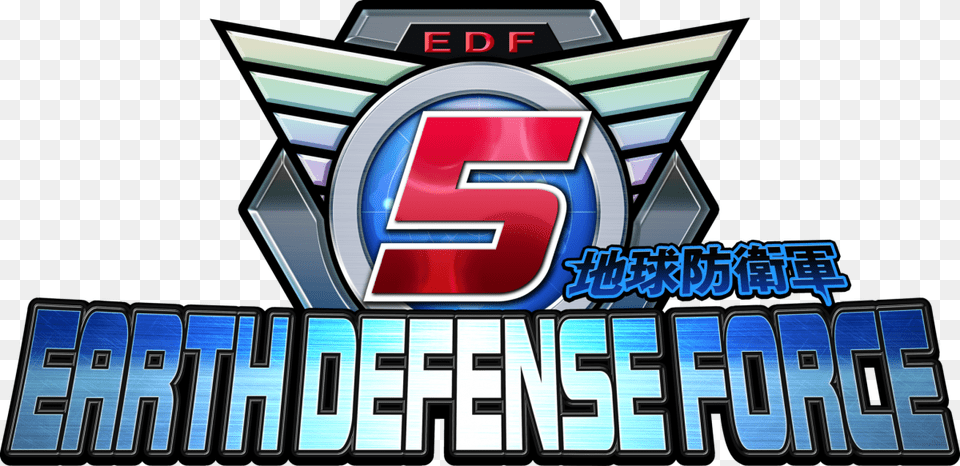Earth Defense Force 5 Logo, Emblem, Symbol, Scoreboard Png Image