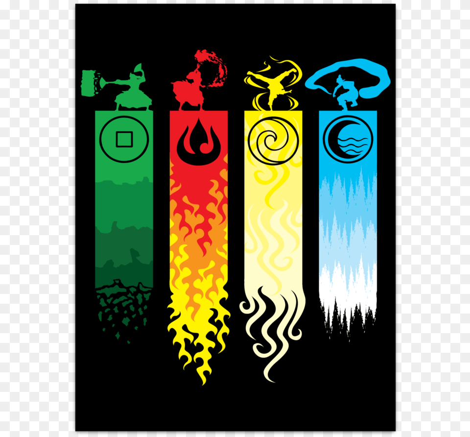 Earth Fire Air And Wate Legend Of Aang 4 Elements, Art, Graphics, Baby, Person Free Png