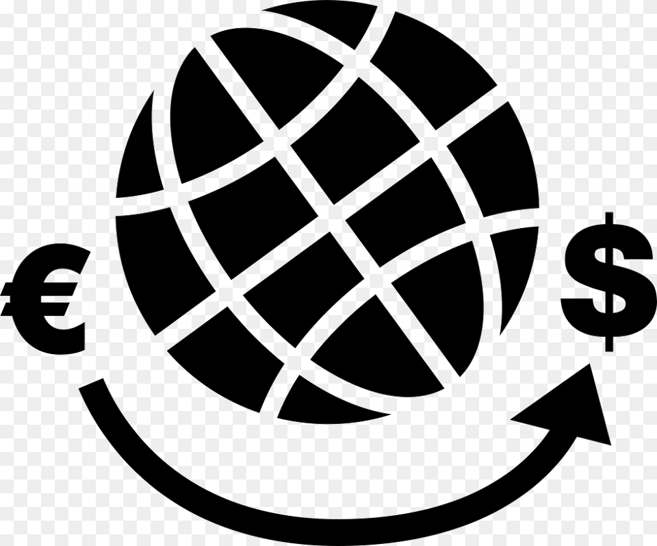 Earth Globe Grid With Euros And Dollars Signs Airplane And World, Stencil, Ammunition, Grenade, Weapon Png Image