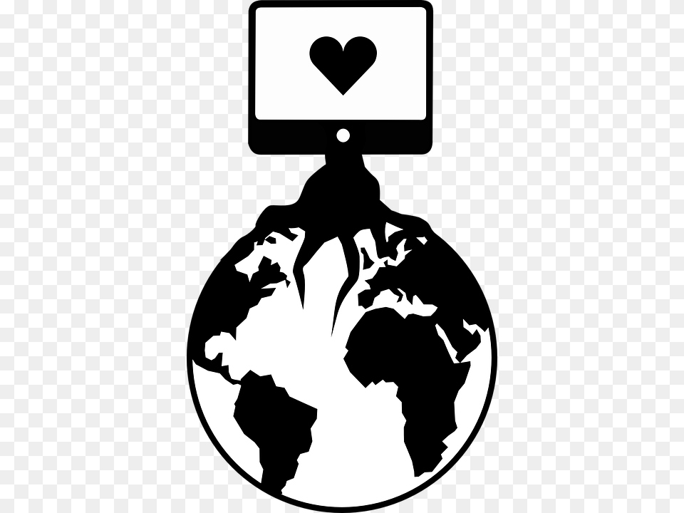 Earth Globe World Digital Heart Love Worldwide Harry Turtledove Worldwar Map, Stencil Free Png